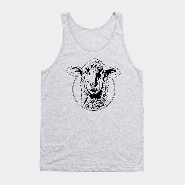 Funny Sheep Portrait Animal Lamb Herder Tank Top by wilsigns